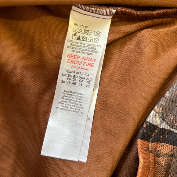 FREE w/ PURCHASE NWT PrettyLittleThing Brown Printed Halterneck Corset Dress - Picture 8 of 8